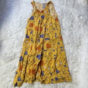 Marla Kim Sleeveless Sundress Front Button Maxi Smocked Floral Dress small